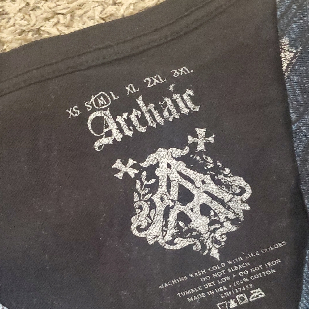 Affliction Blue and White Faith Graphic Tee - Picture 2 of 3